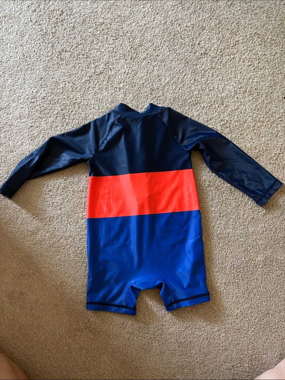 Carter's Navy, Red and Royal Blue Colorblock Long-Sleeve Swim One-Piece